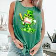 Baseball Player Ice Cream Drip Shamrocks St Patrick's Day Comfort Colors Tank Top Violet