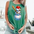 Baseball Snowman Merry Christmas Xmas Pajamas Men Women Kids Comfort Colors Tank Top Violet