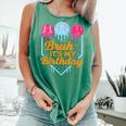 Bruh It's My Birthday Ice Cream Drip Baseball Birthday Comfort Colors Tank Top Violet