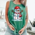 Christmas Baseball Snowman Xmas Pajamas Women Men Boys Comfort Colors Tank Top Violet