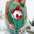 Custom Baseball Mom Number 12 Heart For Mom Mommy Comfort Colors Tank Top Violet