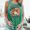 Faith Family Freedom Patriotic Christian Baseball Game Day Comfort Colors Tank Top Violet