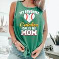 My Favorite Catcher Calls Me Mom Catcher Baseball Mom Heart Comfort Colors Tank Top Violet