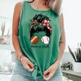Football Mom Baseball Mom Of Both Messy Bun Mother's Day Comfort Colors Tank Top Violet Football Mom Baseball Mom Of Both Messy Bun Mother's Day Comfort Colors Tank Top Violet