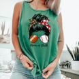 Football Mom Baseball Mom Of Both Messy Bun Mother's Day Premium Tri-Blend Comfort Colors Tank Top Violet Football Mom Baseball Mom Of Both Messy Bun Mother's Day Premium Tri-Blend Comfort Colors Tank Top Violet