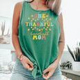 Groovy Retro One Thankful Baseball Mom Thanksgiving Fall Comfort Colors Tank Top Violet