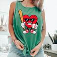 Heart Playing Baseball Valentines Day Comfort Colors Tank Top Violet