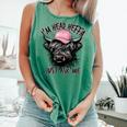 I'm Head Heffa Just Ask Me Bossy Highland Cow Baseball Cap Comfort Colors Tank Top Violet I'm Head Heffa Just Ask Me Bossy Highland Cow Baseball Cap Comfort Colors Tank Top Violet
