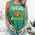 I'm Just Here For The Snacks And Commercials Baseball Comfort Colors Tank Top Violet