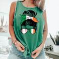 Ireland Baseball Mom Messy Bun Irish Baseball Girl Comfort Colors Tank Top Violet