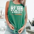 Let Me Through My Son Is Out The Field Baseball Mom Comfort Colors Tank Top Violet