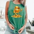 Melting Baseball Mascot Slugger Bat Cap Cartoon Comfort Colors Tank Top Violet