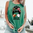 Mom Of Ballers Messy Bun Football Mom Baseball Mom Of Both Comfort Colors Tank Top Violet
