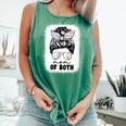 Mom Of Both Volleyball And Baseball Mom For Women Messy Bun Comfort Colors Tank Top Violet