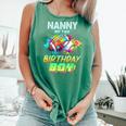 Nanny Of The Birthday Boy Baseball Football Colorful Comfort Colors Tank Top Violet