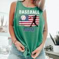 Proud Baseball MOM USA American Flag Family Game Day Comfort Colors Tank Top Violet