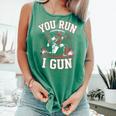 You Run I Gun Baseball Catcher Softball Player Comfort Colors Tank Top Violet