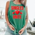 Singles Unite Valentines Day Humor For Singles Raglan Baseball Tee Comfort Colors Tank Top Violet