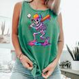 Skelton Playing Baseball Halloween Baseball Drip Boys Kids Comfort Colors Tank Top Violet