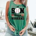 My Son Throws Harder Than Your Husband Baseball Mom Comfort Colors Tank Top Violet My Son Throws Harder Than Your Husband Baseball Mom Comfort Colors Tank Top Violet