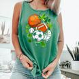 St Patricks Day Shamrock Basketball Baseball Football Soccer Comfort Colors Tank Top Violet