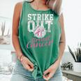 Strike Out Breast Cancer Baseball Warrior Comfort Colors Tank Top Violet