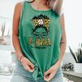 T Ball Mom Messy Bun Leopard Baseball Mom Leopard Comfort Colors Tank Top Violet