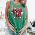 Valentines Day Heart Playing Baseball Boys Men Kids Girls Comfort Colors Tank Top Violet