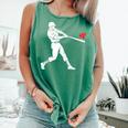 Valentines US Baseball Player Silhouette Heart Comfort Colors Tank Top Violet