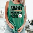 Weekend Forecast Baseball Baseball Mom Comfort Colors Tank Top Violet