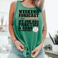 Weekend Forecast My Son Has Practice Baseball Mom Comfort Colors Tank Top Violet