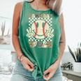 Women Kids Baseball Game Day Vibes Smile Baseball Mom Comfort Colors Tank Top Violet