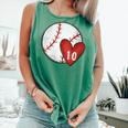Womens Custom Baseball Mom Number 10 Heart For Mom Mommy Comfort Colors Tank Top Violet