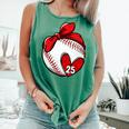 Womens Custom Baseball Mom Number 25 Heart For Mom Mommy Premium Comfort Colors Tank Top Violet Womens Custom Baseball Mom Number 25 Heart For Mom Mommy Premium Comfort Colors Tank Top Violet