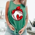 Womens Custom Baseball Mom Number 7 Heart For Mom Mommy Raglan Baseball Tee Comfort Colors Tank Top Violet