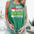 Women's Hit Hard Run Fast Turn Left Baseball Quote Fan Coach Comfort Colors Tank Top Violet Women's Hit Hard Run Fast Turn Left Baseball Quote Fan Coach Comfort Colors Tank Top Violet