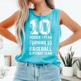 10th Birthday Rookie Of The Year Baseball Double Digit Humor Comfort Colors Tank Top Light Green