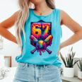 67 Meme Trendy Baseball Number 67 Player Six Seven Comfort Colors Tank Top Light Green