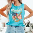 American Flag Baseball Player Bat Fan Catcher Pitcher USA Comfort Colors Tank Top Light Green American Flag Baseball Player Bat Fan Catcher Pitcher USA Comfort Colors Tank Top Light Green