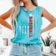American Flag Baseball Team Baseball Player Baseball Comfort Colors Tank Top Light Green