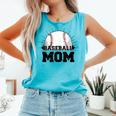 American Flag Patriotic Game Day Baseball Mom Comfort Colors Tank Top Light Green