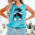Argentina Baseball Mom Messy Bun Comfort Colors Tank Top Light Green