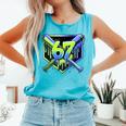 Awesome 67 Baseball Drip Effect Baseball 6-7 Meme Graphic Premium Tri-Blend Comfort Colors Tank Top Light Green