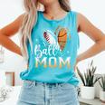 Ball Mom Heart Basketball Baseball Mom Comfort Colors Tank Top Light Green