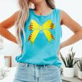 Baseball Bow Baseball Mom Women Baseball Mama Comfort Colors Tank Top Light Green