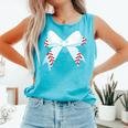Baseball Bow Baseball Mom Women Baseball Mama Premium Comfort Colors Tank Top Light Green