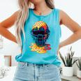 Baseball Catcher Mask Ice Cream Dripping Baseball Fan Boys Comfort Colors Tank Top Light Green