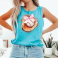 Baseball Drip Ice Cream Coquette Pink Bow Baseball Player Comfort Colors Tank Top Light Green