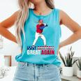 Make Baseball Great Again Donald Trump Baseball Comfort Colors Tank Top Light Green