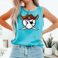 Baseball Heart Pirate Hat Crossed Swords Men Boys Kids Youth Premium Tri-Blend Comfort Colors Tank Top Light Green